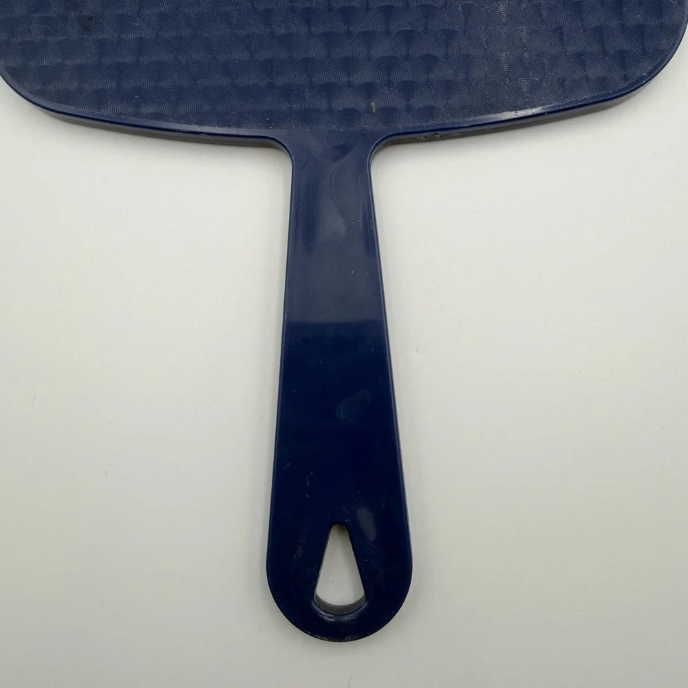 Vintage GOODY Handheld Vanity Mirror Extra‎ Large Blue Plastic Salon